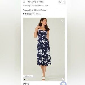 Altar'd State Blue and White Floral Quinn Maxi Dress